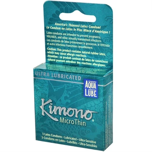 adult toys for solo pleasure time-Kimono Microthin Plus Aqua Lube - 3 Pack