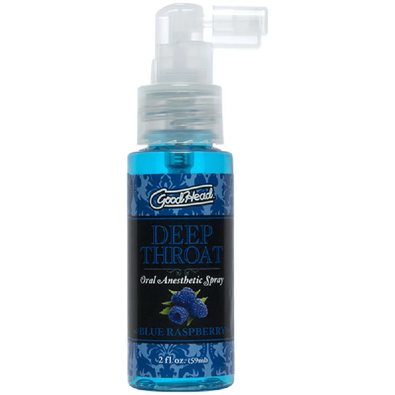 adult toys with soft touch finish-Goodhead - Deep Throat Spray - Blue Raspberry