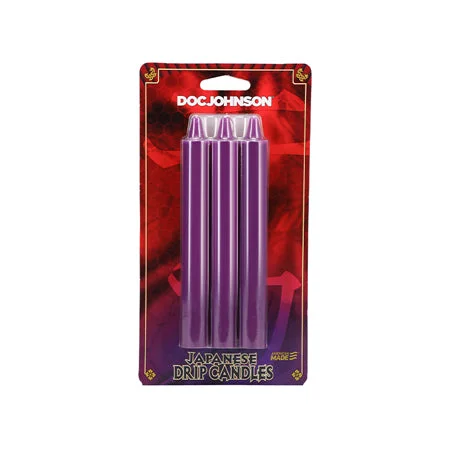 adult toys with powerful motor-Japanese Drip Candles 3-Pack Purple