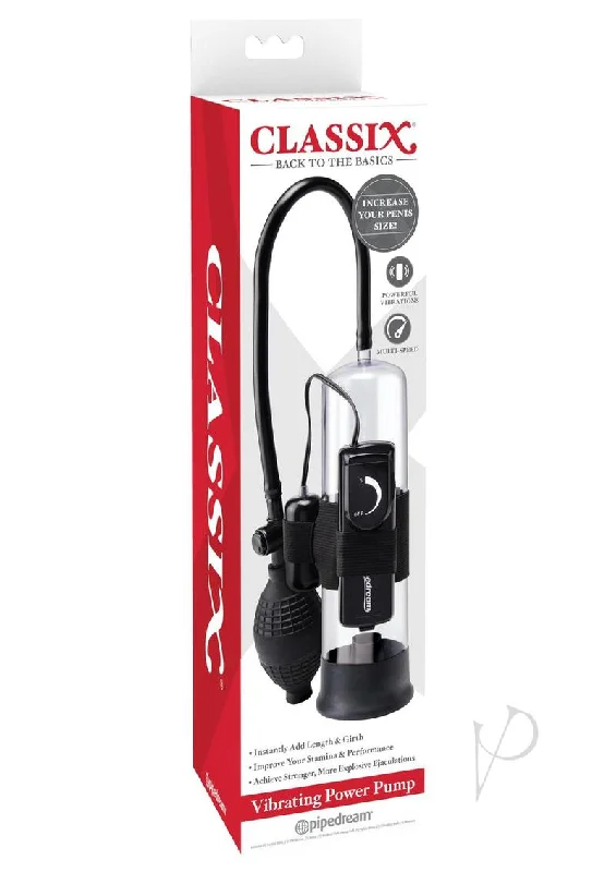 adult toys with heated finish design-Classix Vibrating Power Pump Black