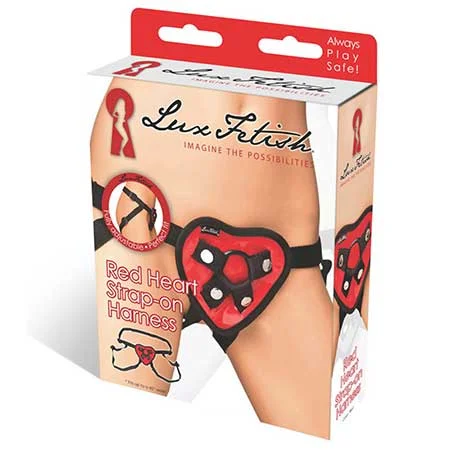 adult toys for sensual exploration time-Lux Fetish Red Heart Strap-On Harness