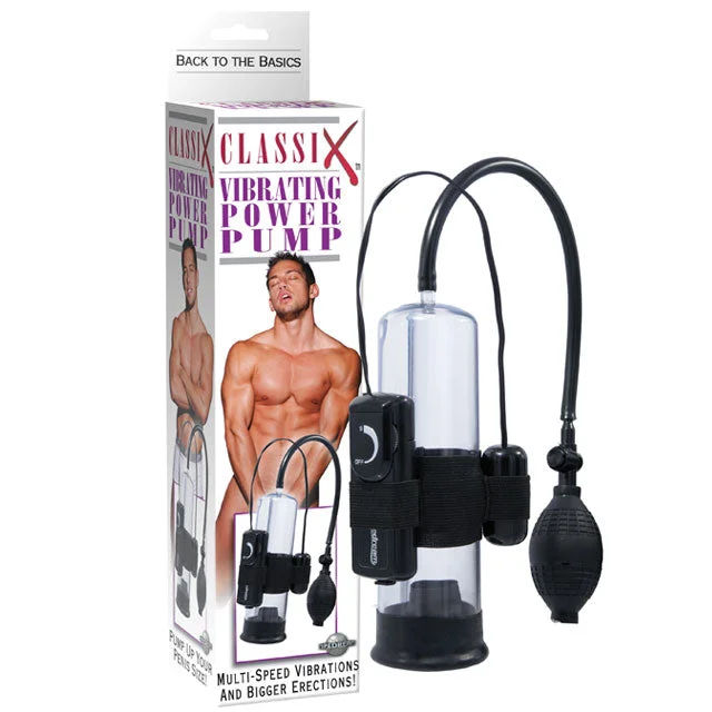 adult toys for solo intimacy time-Pipedream Classix Vibrating Power Pump Clear/Black