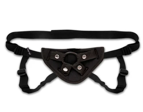 adult toys with quiet motor-Neoprene Strap-on Harness - Black