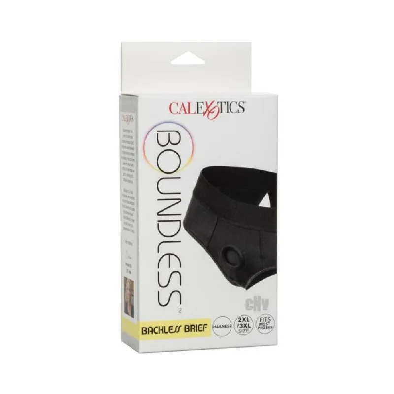 adult toys for discreet relaxation-Boundless Backless Brief 2XL/3XL - Black