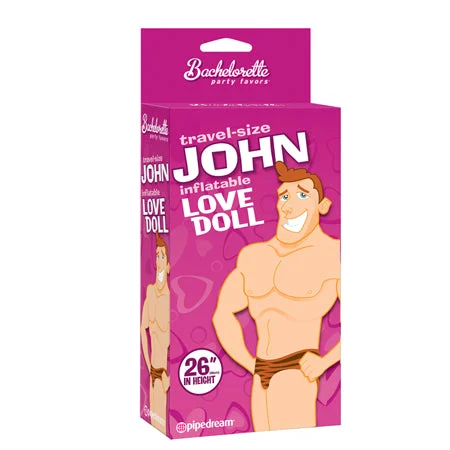 adult toys for solo pleasure-Bachelorette Party Favors Travel-Size John Inflatable Love Doll 26 in.