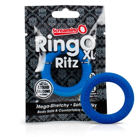 adult toys compact size-Screaming O RingO Ritz XL - Blue