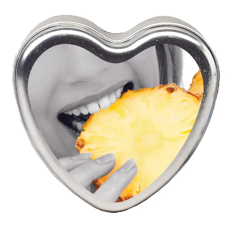 adult toys for intimate moments-Edible Heart Candle - Pineapple - 4oz