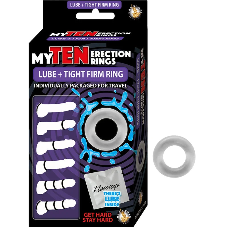 adult toys with sleek texture design-My Ten Erection Rings Tight Firm With Lube Clear