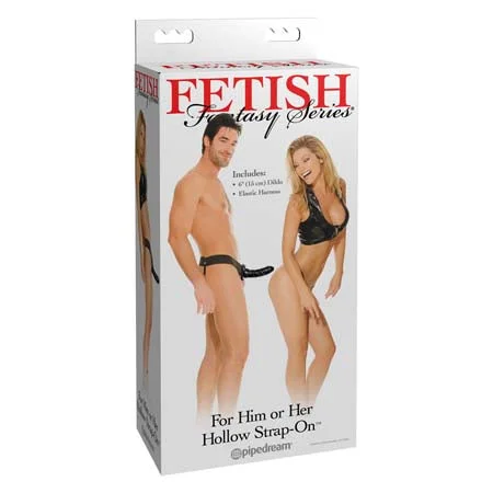 adult toys for couples fun-Pipedream Fetish Fantasy Series For Him or Her 6 in. Hollow Strap-On Black