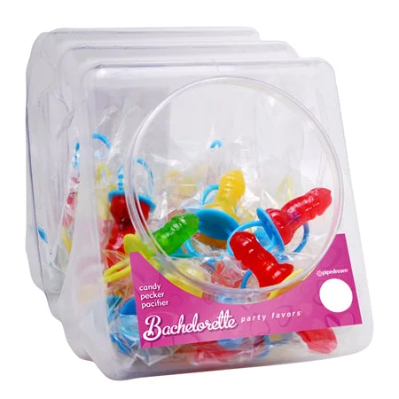 adult toys with sleek look-Pipedream Bachelorette Party Favors Candy Pecker Pacifier 48-Piece Display Bowl