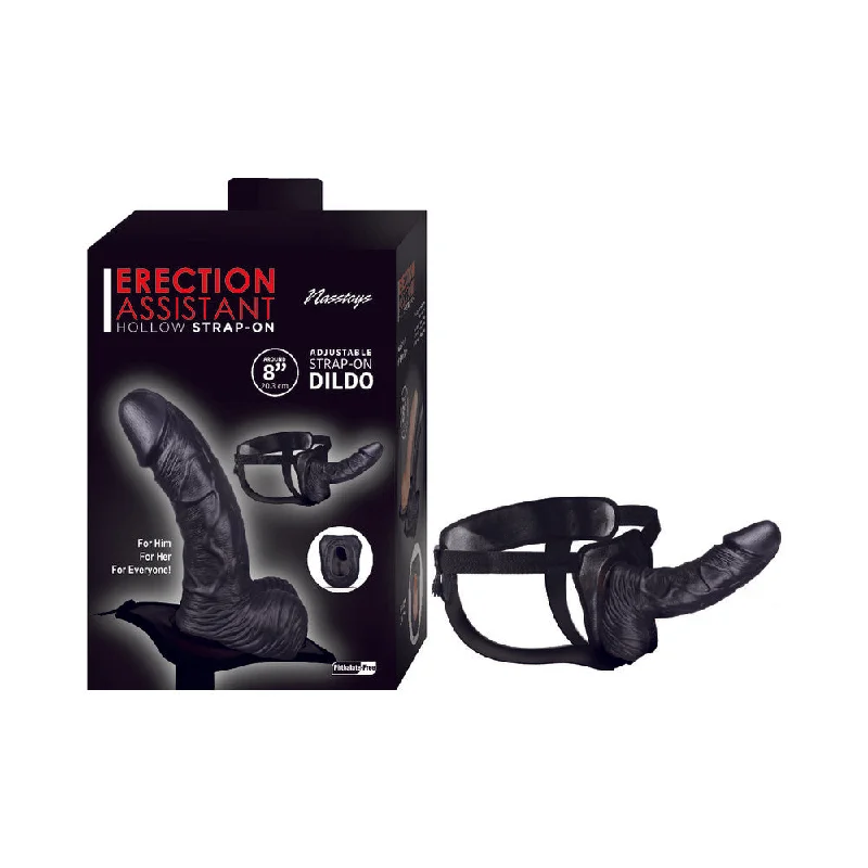 adult toys skin-friendly-Erection Assistant Hollow Strap-On 8 in. Black