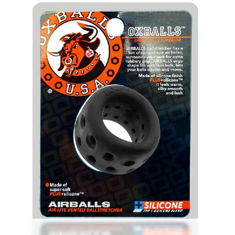 adult toys with waterproof settings-Airballs Air-Lite Ballstretcher Black Ice