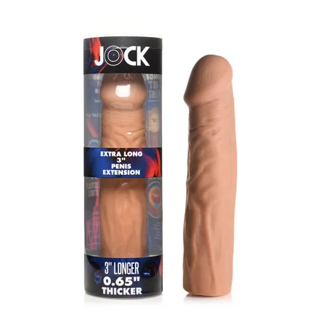 adult toys with soft material design-Jock Extra Long Penis Extension Sleeve 3 in. Medium