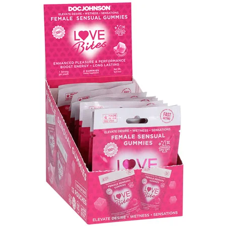 adult toys quiet operation-Love Bites Female Sensual Gummies 2-Pack 12-Piece Display