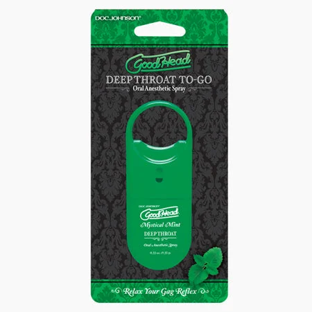 adult toys with ergonomic finish design-Goodhead to Go - Deep Throat Spray .33oz. Mystical Mint