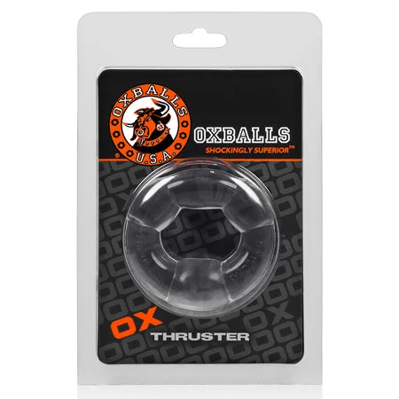 adult toys for weekend fun-OxBalls Thruster Cockring, Clear