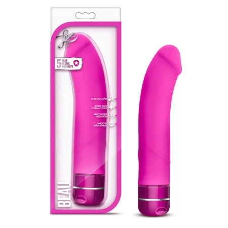 adult toys with heat function-Blush Luxe Beau Silicone G-Spot Vibrator Pink