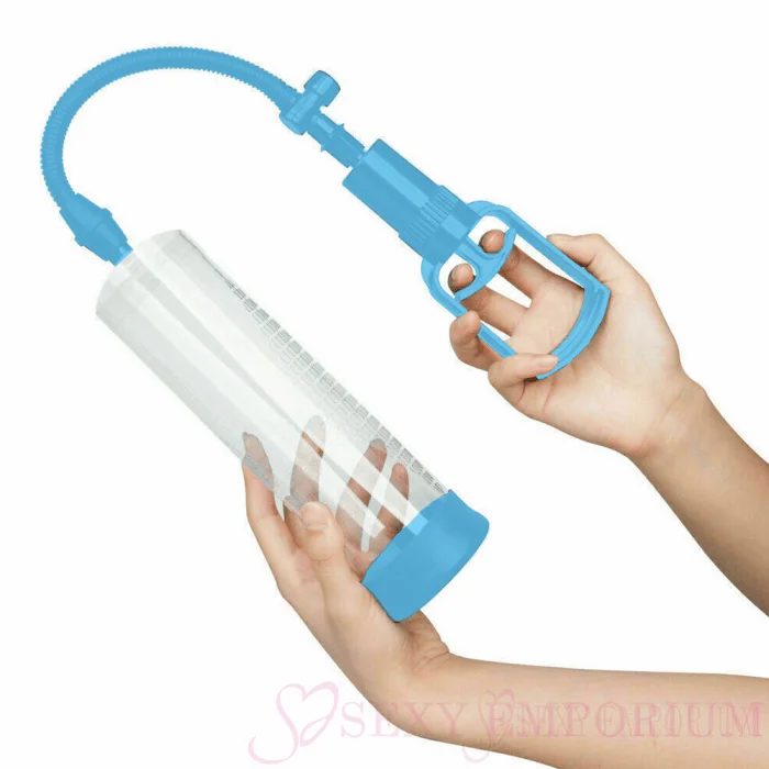 adult toys with flexible shaft-Penis Pump Vacuum Erection Enhancer Blue