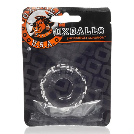 adult toys with textured surface-OxBalls Jelly Bean, Cockring, Clear