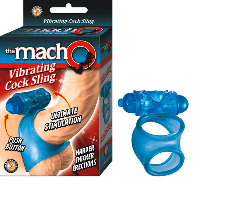 adult toys with smooth design-The Macho Vibrating Cocksling / Cockring Waterproof (Blue)