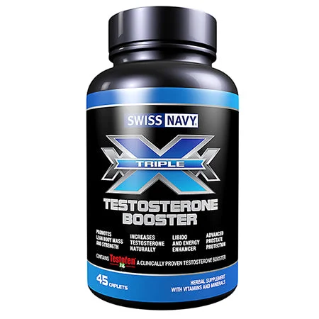 adult toys with vibration finish settings-Swiss Navy Triple X Testosterone Booster 45-Caplet Bottle