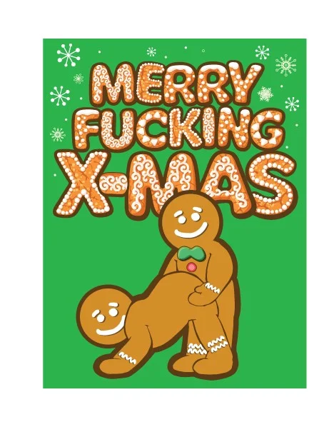 adult toys with durable texture settings-Merry f'ing Christmas Gingerbread Man Gift Bag