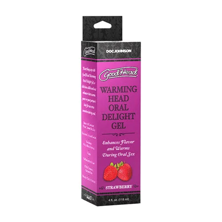 adult toys with waterproof seal-GoodHead Warming Head Oral Delight Gel Strawberry 4 oz.