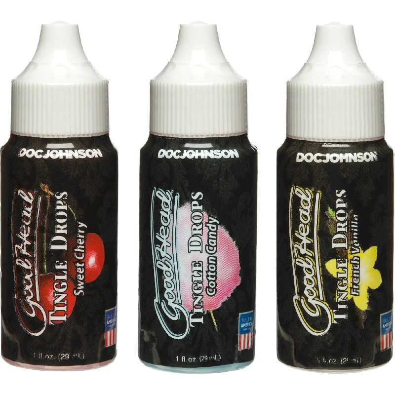 adult toys with heat mode-Goodhead - Tingle Drops- 3-Pack - French Vanilla, Cotton Candy, Sweet Cherry