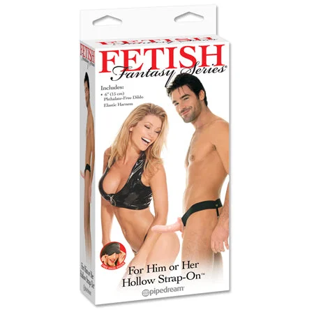 adult toys with adjustable intensity-Pipedream Fetish Fantasy Series For Him or Her 6 in. Hollow Strap-On Beige/Black