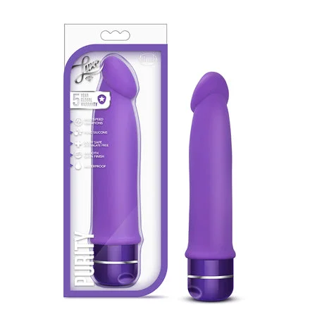 adult toys easy to clean-Blush Luxe Purity Silicone Vibrator Purple