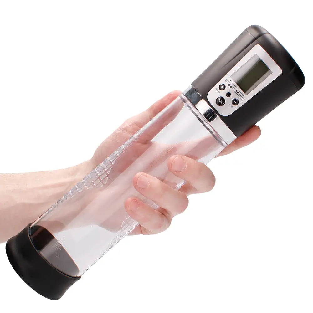 adult toys with flexible material-Shots Clear Premium Rechargeable Automatic Lcd Penis Pump