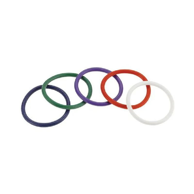 adult toys with flexible build-Rainbow Rubber C Ring 5 Pack - 2 inch