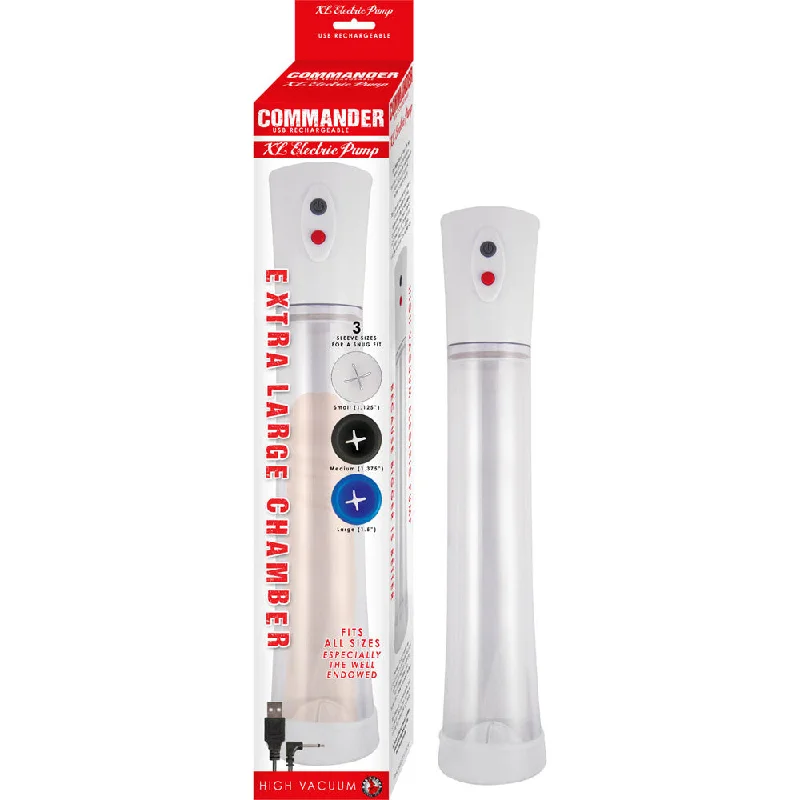 adult toys with heat settings-Commander Extra Large Electric Pump White