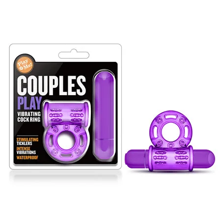 adult toys with powerful motor-Blush Play with Me Couples Play Vibrating Cockring Purple