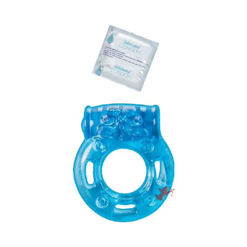 adult toys with adjustable texture settings-Vibrating Ring Clitoral Pleasure Ring Blue