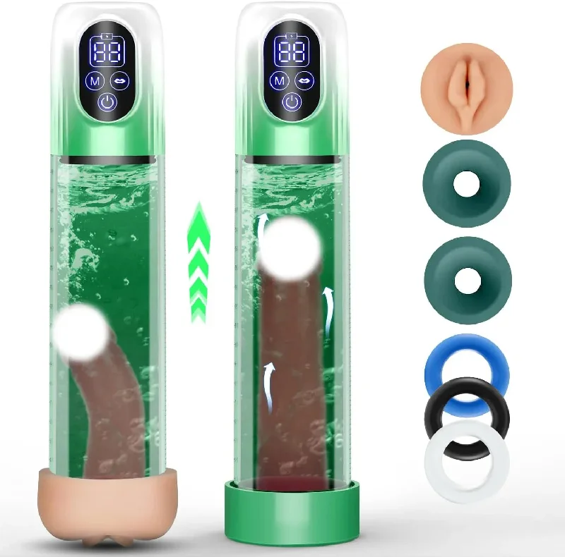 adult toys with long-distance control-3-in-1: Powerful Penis Pump and Masturbation with 4 Training Pressures & 5 Suction Modes