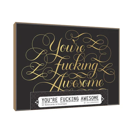 adult toys for couples relaxation time-Calligraphuck You're Fucking Awesome Notecards 12-Pack