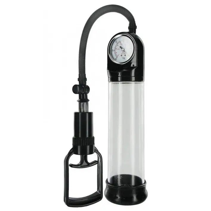 adult toys for couples connection-Size Matters Clear Deluxe Trigger Penis Pump with Pressure Gauge