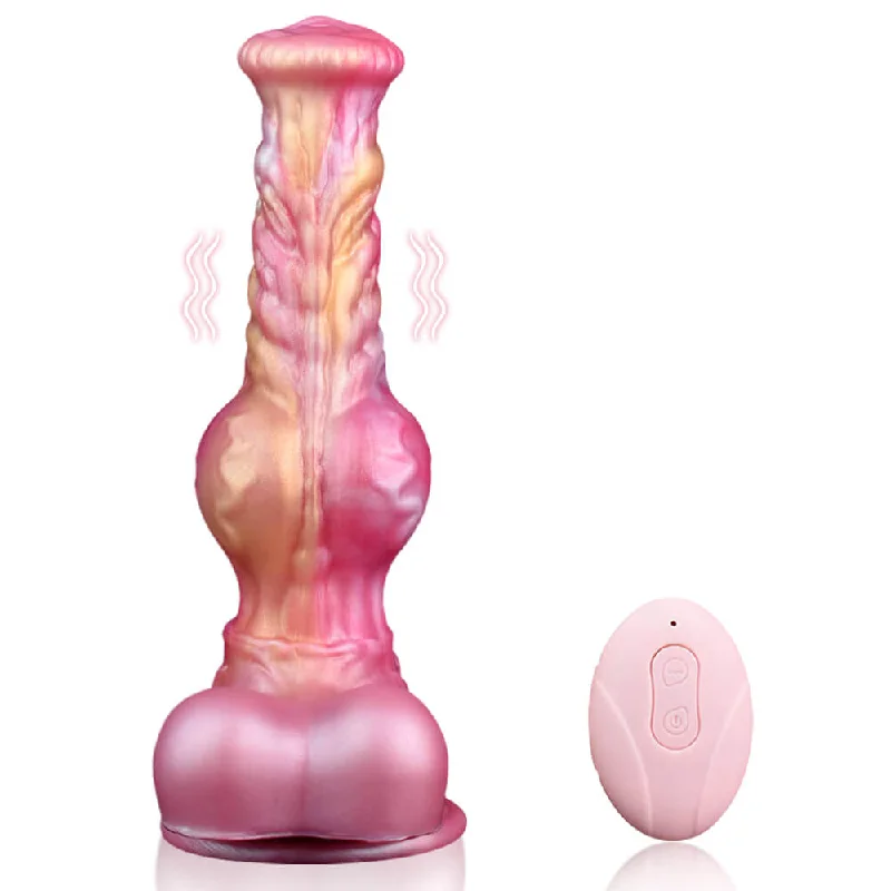 adult toys for intimacy-Crimson Dragon - 8.2 Inch Vibration & Thrusting  Dragon Dildo - Knot Dildo