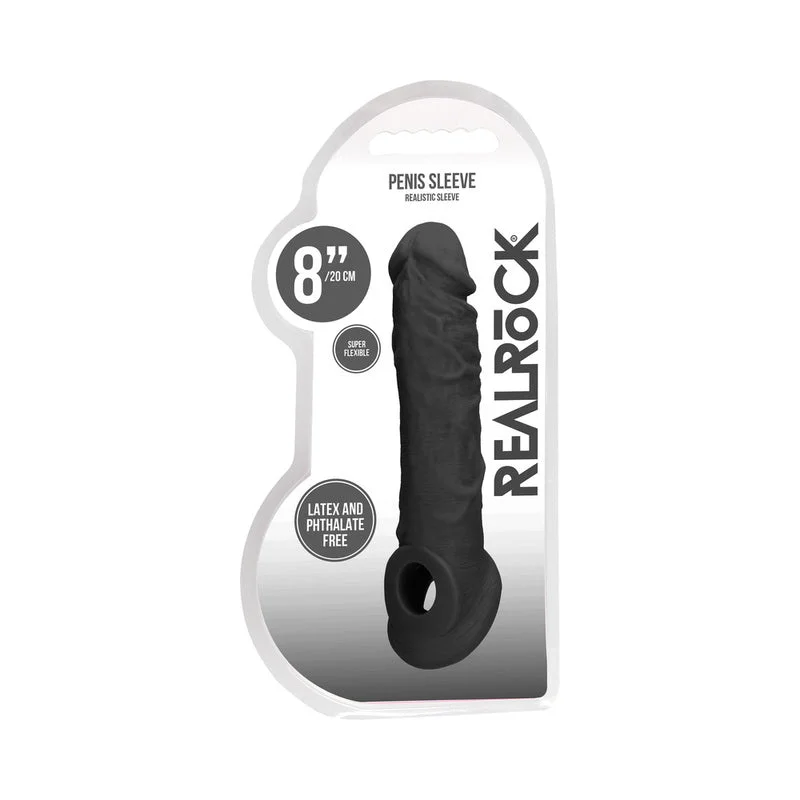 adult toys for intimate enjoyment-RealRock Skin 8 in. Penis Extender Sling Black