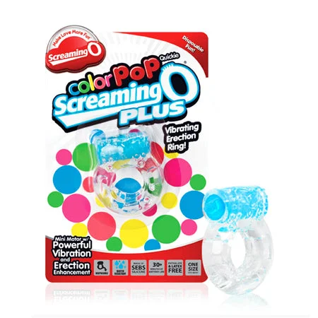 adult toys with textured finish design settings-Screaming O Plus Color Pop Blue