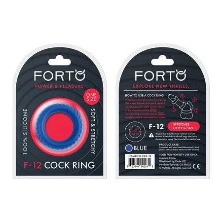 adult toys for discreet wellness time-Forto F-12 Liquid Silicone Cockring 35mm Blue