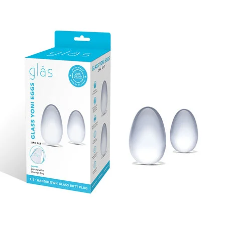 adult toys for discreet enjoyment-Glas 2-Piece Glass Yoni Egg Set