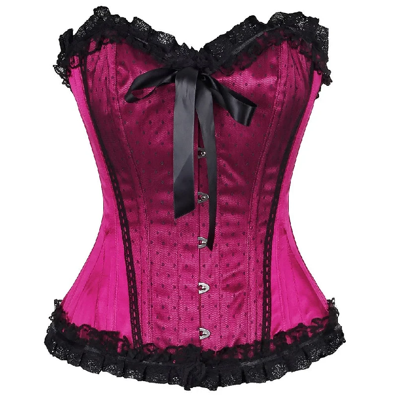 adult toys lightweight-Emmaa Satin Lace Overlay Burlesque Corset