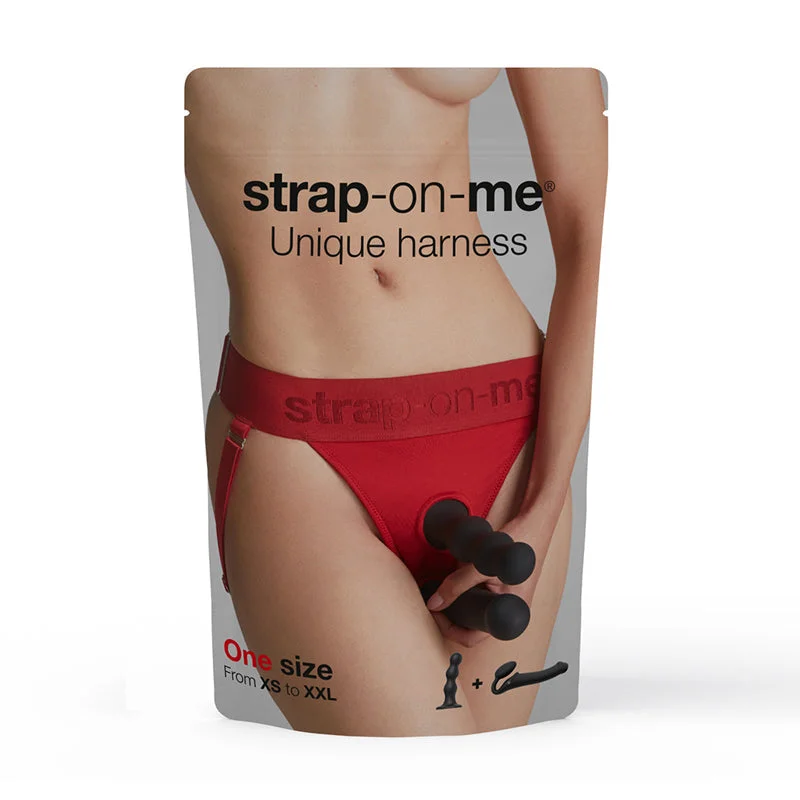 adult toys for weekend escapes-Strap-On-Me Harness Lingerie Unique One Size Red