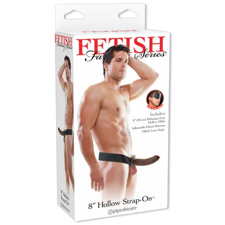 adult toys with app control-Pipedream Fetish Fantasy Series 8 in. Hollow Strap-On Brown/Black