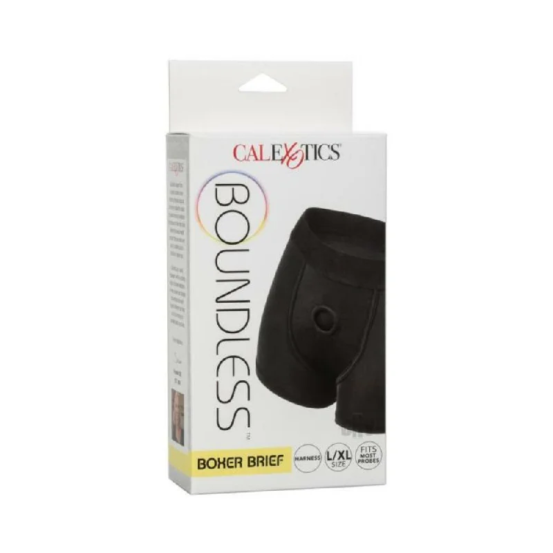 adult toys with powerful finish-Boundless Boxer Brief L/XL - Black