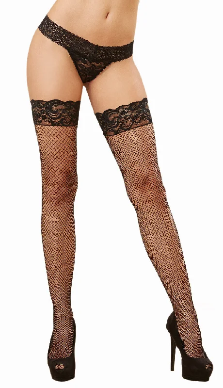 adult toys with quiet technology design-Fishnet Thigh High - One Size - Black