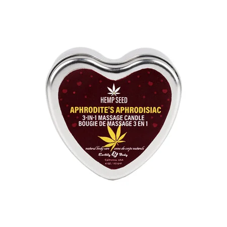 adult toys with heated finish-Earthly Body Hemp Seed 3-in-1 Valentines Day Candle Aphrodite's Aphrodisiac 4 oz.