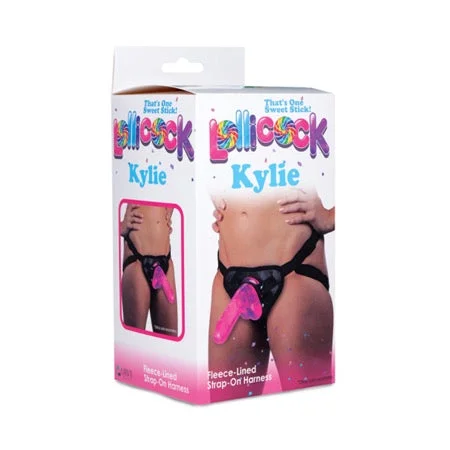 adult toys with heated design settings-Curve Toys Lollicock Kylie Fleece-Lined Strap-On Harness Black